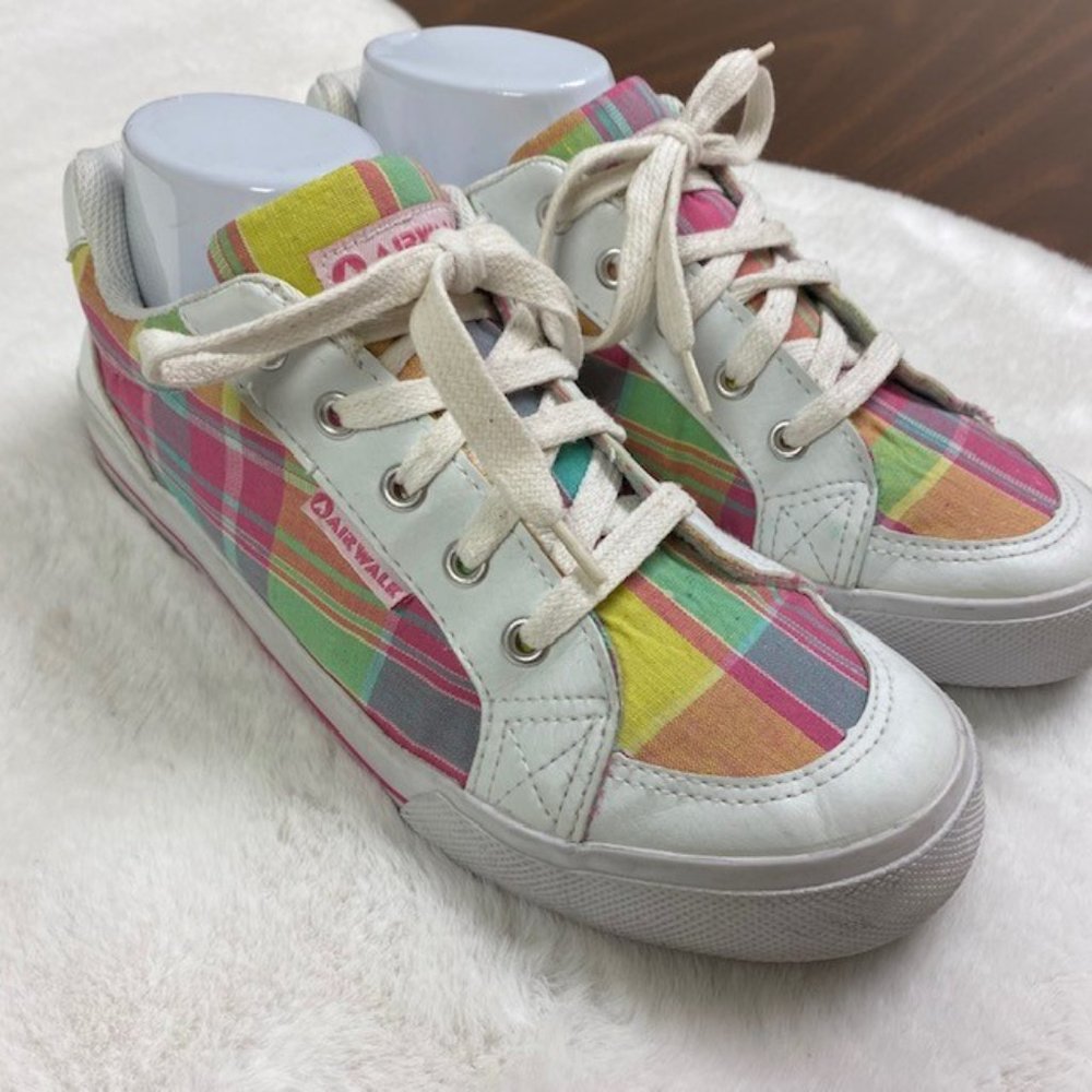 Airwalk‎ Retro Madras Plaid Skate Sneakers, size 8.5